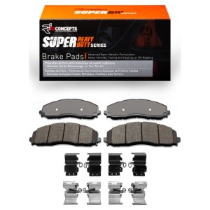 Ford F-250 Brake Kit - Front - R1 Concepts - Heavy Duty Series Pads + Geoperformance Drilled & Slotted Rotors - `23-`25